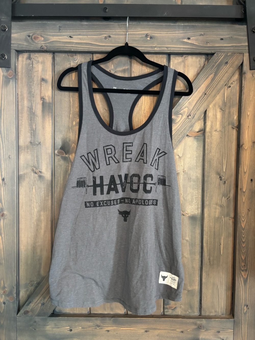 Under Armour Gray Racerback Tank with Black Trim